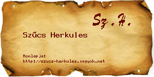Szűcs Herkules névjegykártya